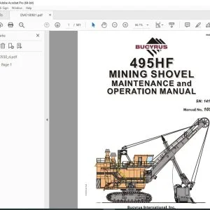CAT Bucyrus 495HF Mining Shovel Maintenance & Operation Manual SN 141237 PDF DOWNLOAD