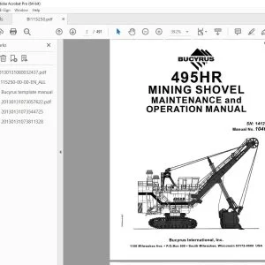 CAT Bucyrus 495HR MINING SHOVEL Maintenance & Operation Manual SN 141214 PDF DOWNLOAD