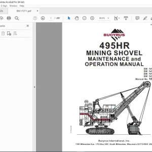CAT Bucyrus 495HR Mining Shovel Maintenance & Operation Manual 10451 PDF DOWNLOAD