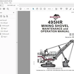 CAT Bucyrus 495HR Mining Shovel Maintenance & Operation Manual 10561 PDF DOWNLOAD