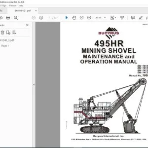 CAT Bucyrus 495HR Mining Shovel Maintenance & Operation Manual 10587 PDF DOWNLOAD