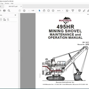 CAT Bucyrus 495HR Mining Shovel Maintenance & Operation Manual SN 141176 PDF DOWNLOAD
