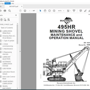 CAT Bucyrus 495HR Mining Shovel Maintenance & Operation Manual SN 141177 PDF DOWNLOAD