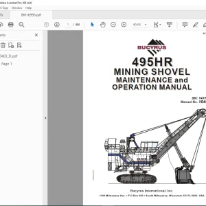 CAT Bucyrus 495HR Mining Shovel Maintenance & Operation Manual SN 141185 PDF DOWNLOAD