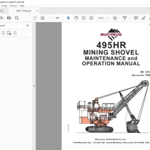 CAT Bucyrus 495HR Mining Shovel Maintenance & Operation Manual SN 141231 PDF DOWNLOAD