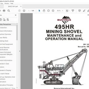 CAT Bucyrus 495HR Mining Shovel Maintenance & Operation Manual SN 141271 PDF DOWNLOAD