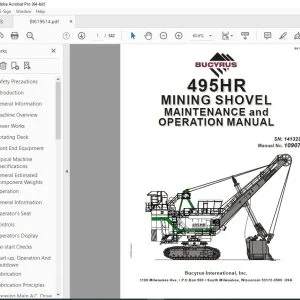 CAT Bucyrus 495HR Mining Shovel Maintenance & Operation Manual SN 141323 PDF DOWNLOAD