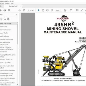 CAT Bucyrus 495HR2 MINING SHOVEL Maintenance Manual BI619869 PDF DOWNLOAD