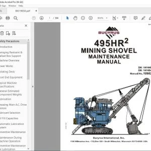 CAT Bucyrus 495HR2 Mining Shovel Maintenance Manual 10982 PDF DOWNLOAD