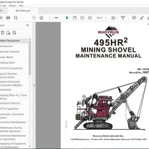 CAT Bucyrus 495HR2 Mining Shovel Maintenance Manual SN 141320 PDF DOWNLOAD