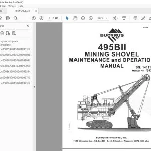 CAT Bucyrus 495II MINING SHOVEL Maintenance & Operation Manual SN 141113 PDF DOWNLOAD
