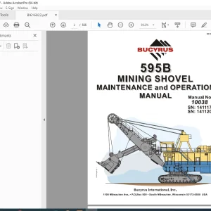 CAT Bucyrus 595B Mining Shovel Maintenance & Operation Manual 10038 PDF DOWNLOAD