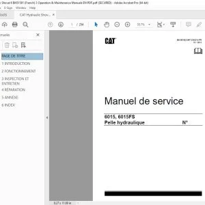 CAT Bucyrus 6015 6015FS Pelle hydraulique Manuel de service 3847019 PDF DOWNLOAD (French)