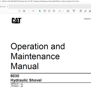 CAT Bucyrus 6030 Hydraulic Shovel Operation & Maintenance Manual EM030151-0 - PDF DOWNLOAD