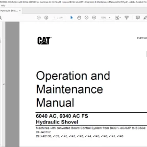 CAT Bucyrus 6040 AC 6040 AC FS Hydraulic Shovel Operation & Maintenance Manual - PDF DOWNLOAD