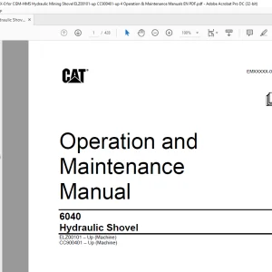 CAT Bucyrus 6040 Hydraulic Shovel Operation & Maintenance Manual - PDF DOWNLOAD