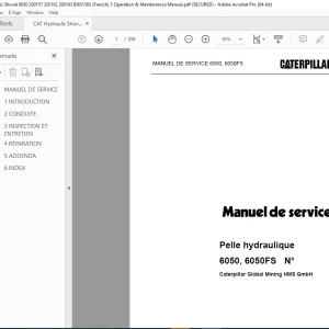 CAT Bucyrus 6050 6050FS Pelle hydraulique Manuel de service 3847006 PDF DOWNLOAD (FRENCH)