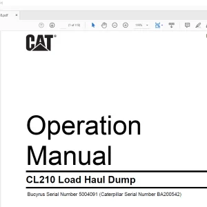 CAT Bucyrus CL210 Load Haul Dump Operation Manual - PDF DOWNLOAD