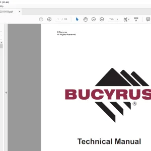 CAT Bucyrus CL210 Load Haul Dump Operation Manual SN 5003959 -  PDF DOWNLOAD