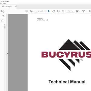 CAT Bucyrus CL210 Load Haul Dump Operation Manual SN BI643627  - PDF DOWNLOAD