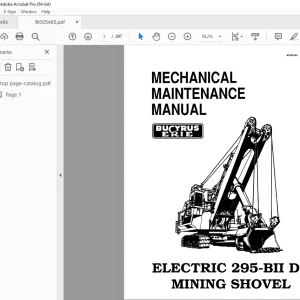 CAT Bucyrus Electric 295-BII DC Mining Shovel Mechanical Maintenance Manual BI005485 PDF DOWNLOAD
