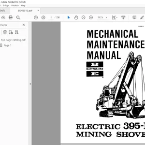 CAT Bucyrus Electric 395-B Mining Shovel Mechanical Maintenance Manual BI005513 PDF DOWNLOAD