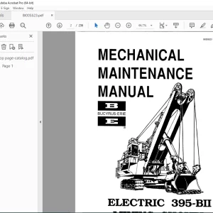 CAT Bucyrus Electric 395-BII Mining Shovel Mechanical Maintenance Manual BI005523 PDF DOWNLOAD