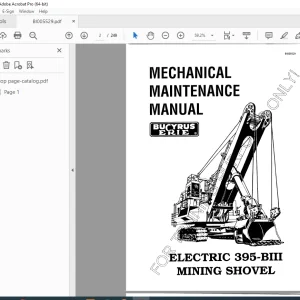 CAT Bucyrus Electric 395-BIII Mining Shovel Mechanical Maintenance Manual BI005529 PDF DOWNLOAD