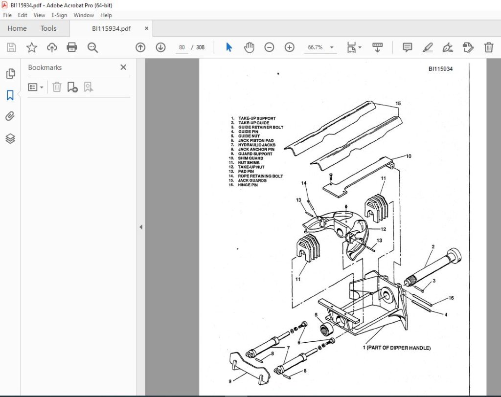 CAT Bucyrus Electric 495-B Mining Shovel Mechanical Maintenance Manual ...