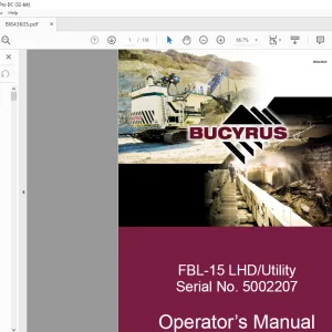 CAT Bucyrus FBL-15 LHD Utility Operator’s Manual SN 5002207 - PDF DOWNLOAD