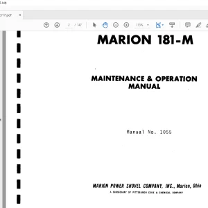 CAT Bucyrus MARION 181-M MAINTENANCE & OPERATION MANUAL BI006317 - PDF DOWNLOAD