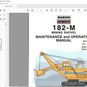 CAT Bucyrus MARION 182-M MINING SHOVEL MAINTENANCE & OPERATION MANUAL BI005756 - PDF DOWNLOAD