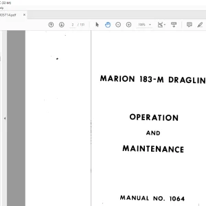 CAT Bucyrus MARION 183-M DRAGLINE OPERATION Manual BI005714 - PDF DOWNLOAD