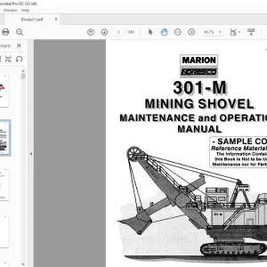 CAT Bucyrus MARION 301-M MINING SHOVEL MAINTENANCE & OPERATION MANUAL BI005840 - PDF DOWNLOAD