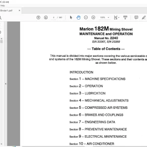 CAT Bucyrus Marion 182M Mining Shovel MAINTENANCE & OPERATION MANUAL 2240 - PDF DOWNLOAD