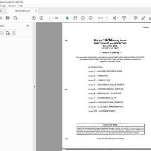 CAT Bucyrus Marion 182M Mining Shovel Operation & Maintenance Manual 2236 PDF DOWNLOAD