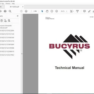 CAT Bucyrus Marion 301-M Mining Shovel Maintenance & Operation Manual BI115450 PDF DOWNLOAD