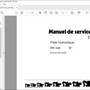 CAT Bucyrus Pelle hydraulique RH 340 MANUEL DE SERVICE BI651585 - PDF DOWNLOAD (Spanish)