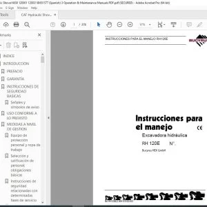 CAT Bucyrus RH 120E Excavadora hidráulica Instrucciones Para el Manejo 2804910 PDF DOWNLOAD (Spanish)