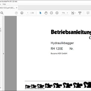 CAT Bucyrus RH 120E Hydraulikbagger BETRIEBSANLEITUNG BI651303 -  PDF DOWNLOAD (German)