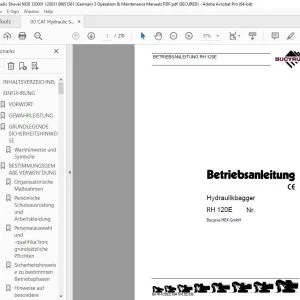 CAT Bucyrus RH 120E Hydraulikbagger Betriebsanleitung 2804910 PDF DOWNLOAD (German)