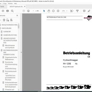 CAT Bucyrus RH 120E Hydraulikbagger Betriebsanleitung 2804910 PDF DOWNLOAD (German)