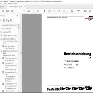 CAT Bucyrus RH 120E Hydraulikbagger Betriebsanleitung 3663730 PDF DOWNLOAD (German)