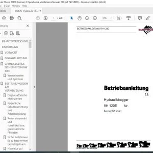 CAT Bucyrus RH 120E Hydraulikbagger Betriebsanleitung 3664460 PDF DOWNLOAD (German)