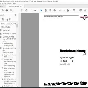 CAT Bucyrus RH 120E Hydraulikbagger Betriebsanleitung 3664650 PDF DOWNLOAD (German)
