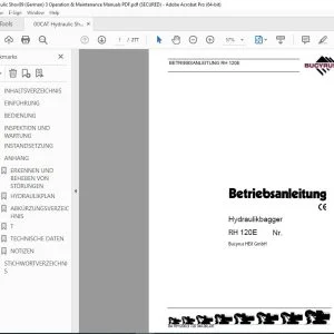 CAT Bucyrus RH 120E Hydraulikbagger Betriebsanleitung 3720340 PDF DOWNLOAD (German)