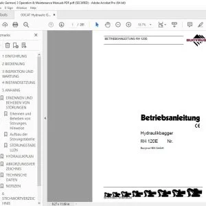 CAT Bucyrus RH 120E Hydraulikbagger Betriebsanleitung 3725006 PDF DOWNLOAD (German)
