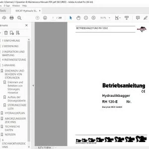 CAT Bucyrus RH 120E Hydraulikbagger Betriebsanleitung 3725080 PDF DOWNLOAD (German)