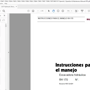 CAT Bucyrus RH 170 Excavadora hidráulica Instrucciones Para el Manejo 3720780 - PDF DOWNLOAD (Spanish)