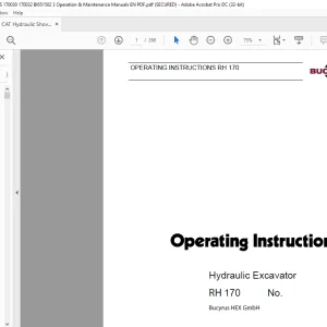 CAT Bucyrus RH 170 Hydraulic Excavator Operating Instruction Manual 3663900 - PDF DOWNLOAD